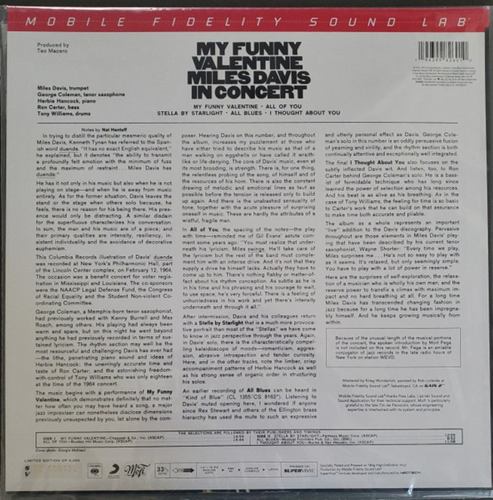 Miles Davis – My Funny Valentine: In Concert (Mobile Fidelity LP Vinyl)