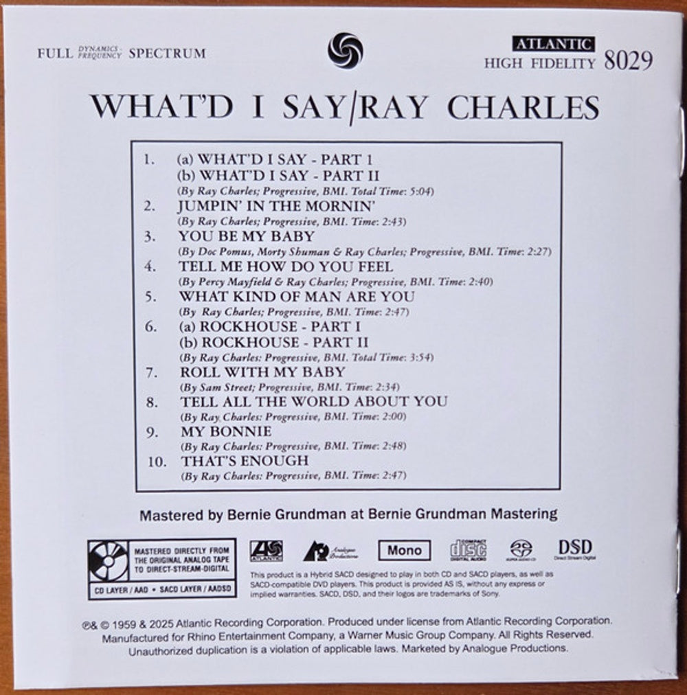 Ray Charles – What'd I Say (CD)