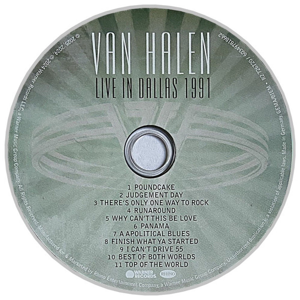 Van Halen – Live In Dallas 1991 (CD)